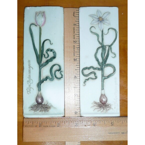 Lot 2 Tile Plaque from Ibis & Orchid Design Co - Tulip Flowers 2" x 6" - 3D Wall - Picture 4 of 7